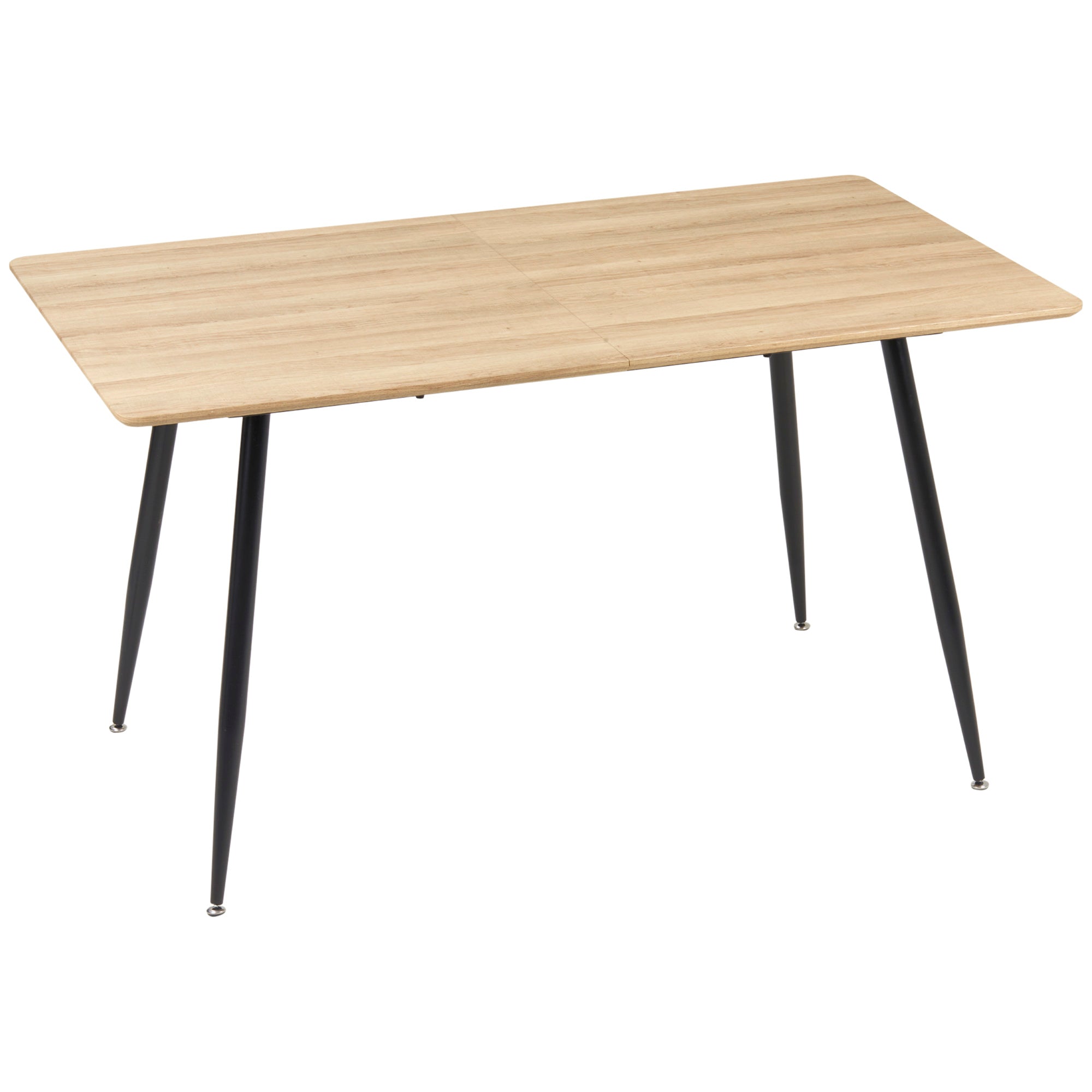 Dining Table Kitchen Table for 4 Persons, Dining Table, Living Room Table with Wood Look, Steel Legs, 140 x 80 x 76 cm, Natural