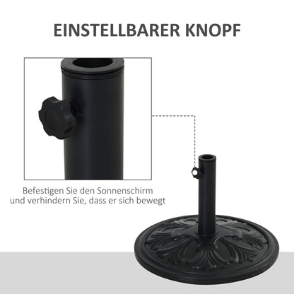Umbrella Stand 13 kg Umbrella Holder Umbrella Poles with 35 mm/38 mm/48 mm Diameter Umbrella Bracket for Garden, Balcony, Antique Black