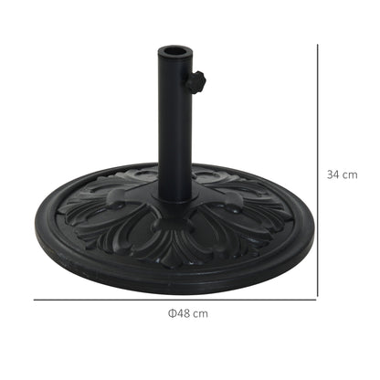 Umbrella Stand 13 kg Umbrella Holder Umbrella Poles with 35 mm/38 mm/48 mm Diameter Umbrella Bracket for Garden, Balcony, Antique Black