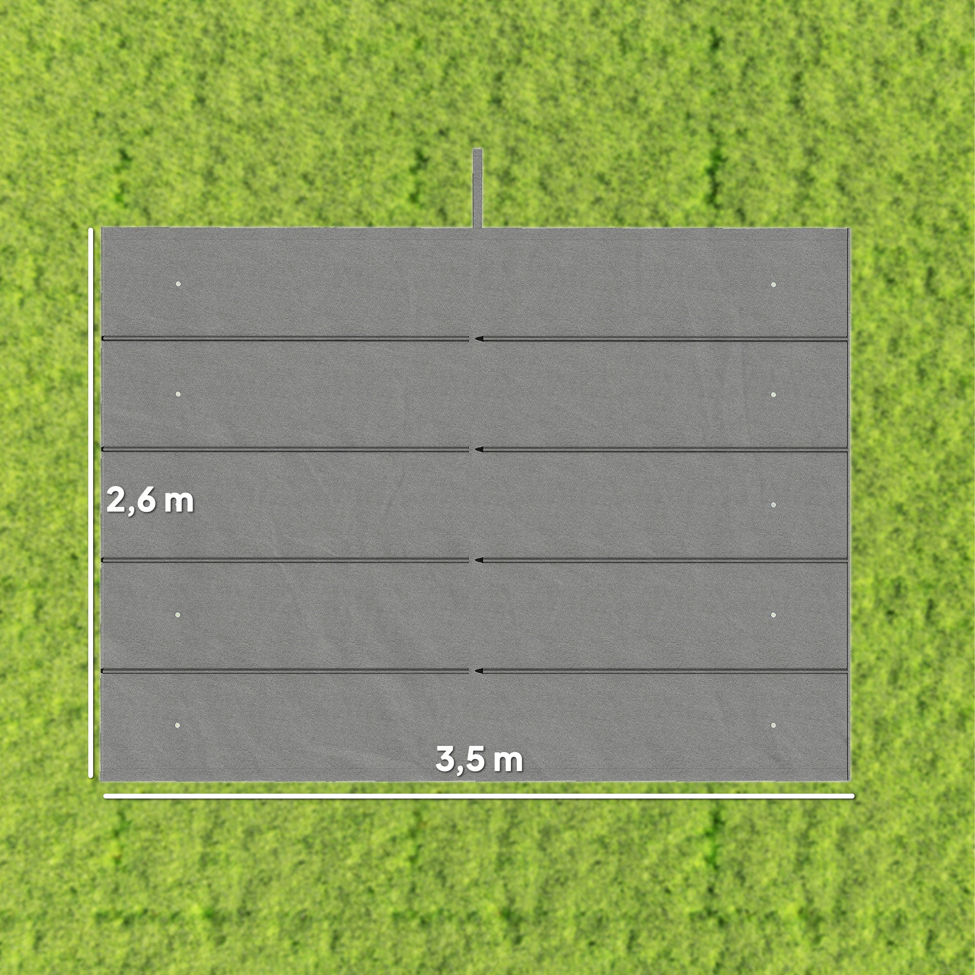 Replacement Canopy for 4 x 3 m Pergola — Waterproof Retractable Wave Shade with Drainage Holes, Cover Only, 350 x 260 cm, Light Gray