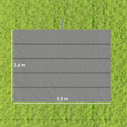 Replacement Canopy for 4 x 3 m Pergola — Waterproof Retractable Wave Shade with Drainage Holes, Cover Only, 350 x 260 cm, Light Gray