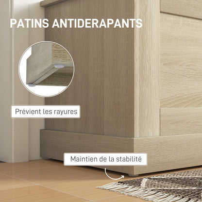 Wooden Storage Trunk, Toy Chest, with Safety Hinge, for Living Room, Entryway, 80 x 40 x 45 cm, Natural Wood