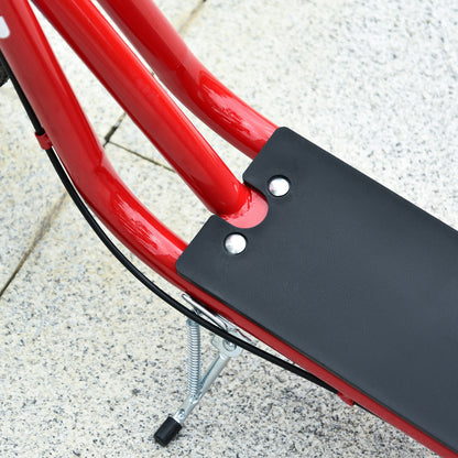 Scooter Skateboard for Kids +5 Years and Teenagers with Adjustable Height Handlebar 2 Inflatable Rubber Tires with Double Brake and 16" Wheels Load 100 kg 139x58x90-96 cm Red