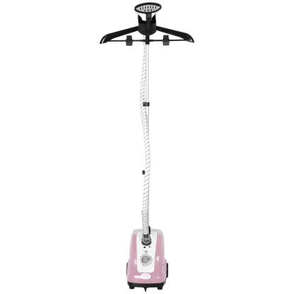 1.4L Tank Steam Iron with Adjustable Temperature at 11 Levels Vertical Ironing Center 1800W 26x21.5x146 cm Pink