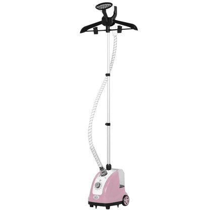 1.4L Tank Steam Iron with Adjustable Temperature at 11 Levels Vertical Ironing Center 1800W 26x21.5x146 cm Pink