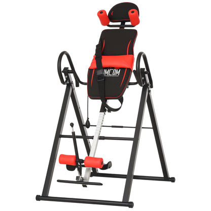 Foldable Gravity Inversion Table with Adjustable Safety Belt for Users 130-190cm Back Pain Relief and Exercise Maximum Load 150 kg