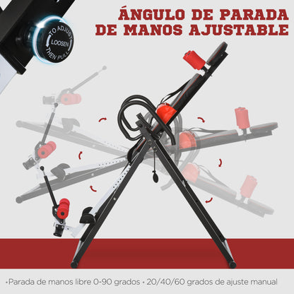 Foldable Gravity Inversion Table with Adjustable Safety Belt for Users 130-190cm Back Pain Relief and Exercise Maximum Load 150 kg