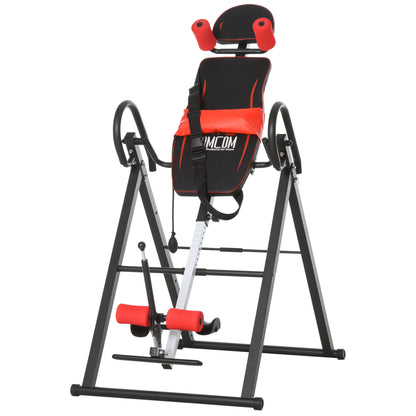 Foldable Gravity Inversion Table with Adjustable Safety Belt for Users 130-190cm Back Pain Relief and Exercise Maximum Load 150 kg