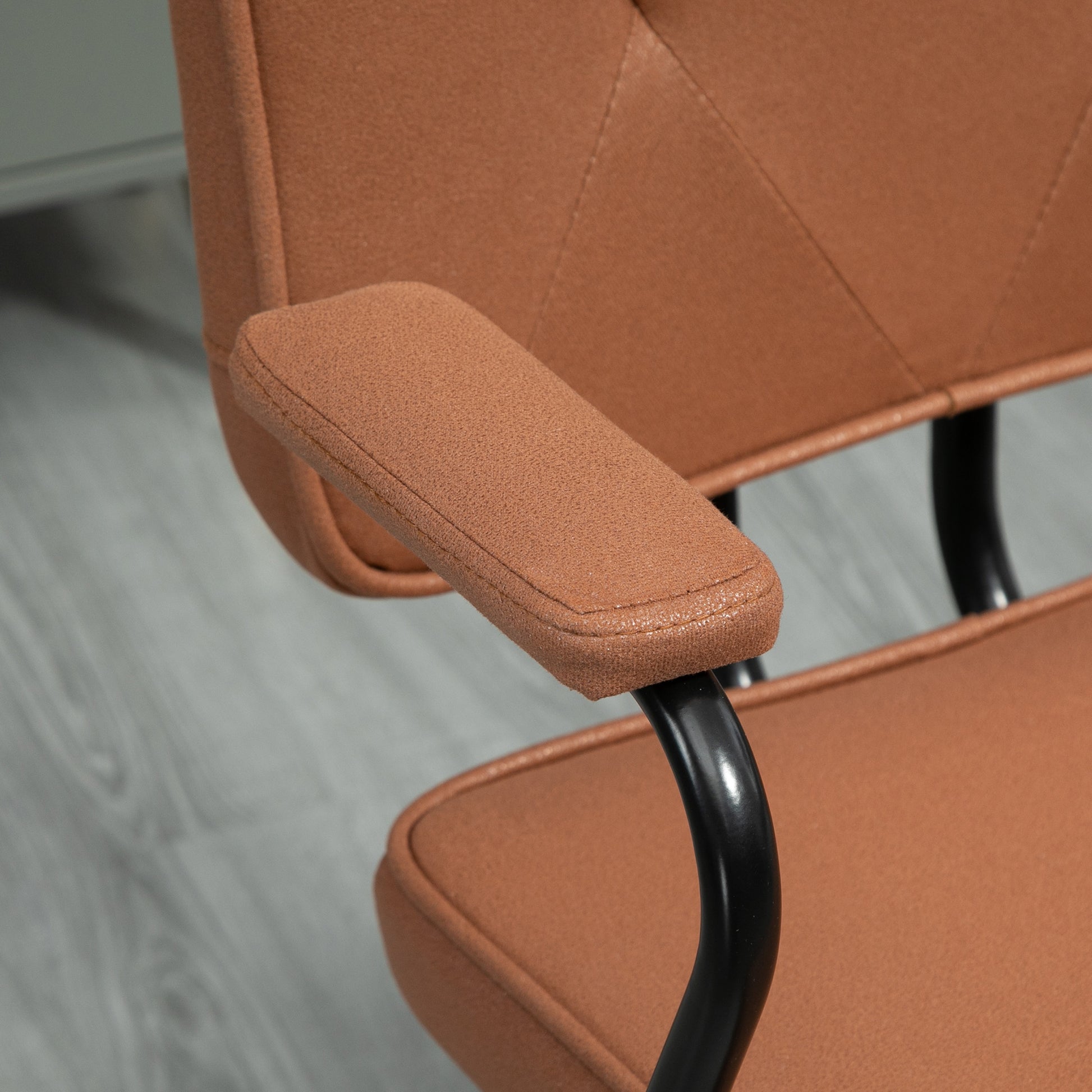 Office Chair with Casters Swivel Desk Chair for Office Height Adjustable with Rocking Function 360-Degree Rotation Tiltable Foam Brown 61 x 58 x 82-91 cm