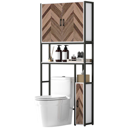 Over Toilet Cabinet Over Toilet Cabinet with 3 Doors 2 Adjustable Shelves and Open Compartment Bathroom Furniture 79.5x23x178 cm Multicolor