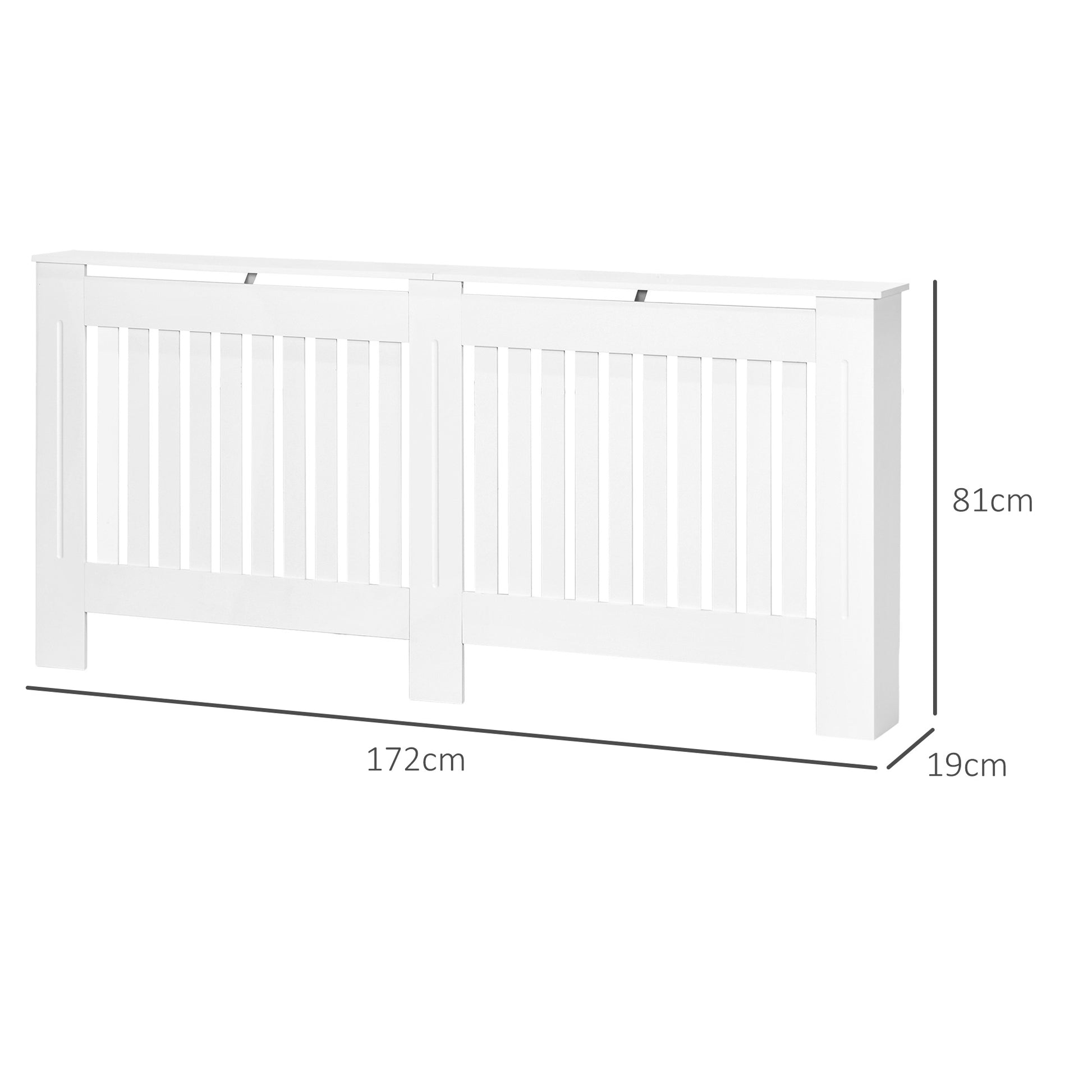 Radiator Cover Modern MDF Radiator Cover for Living Room Bedroom 172x19x81 cm White