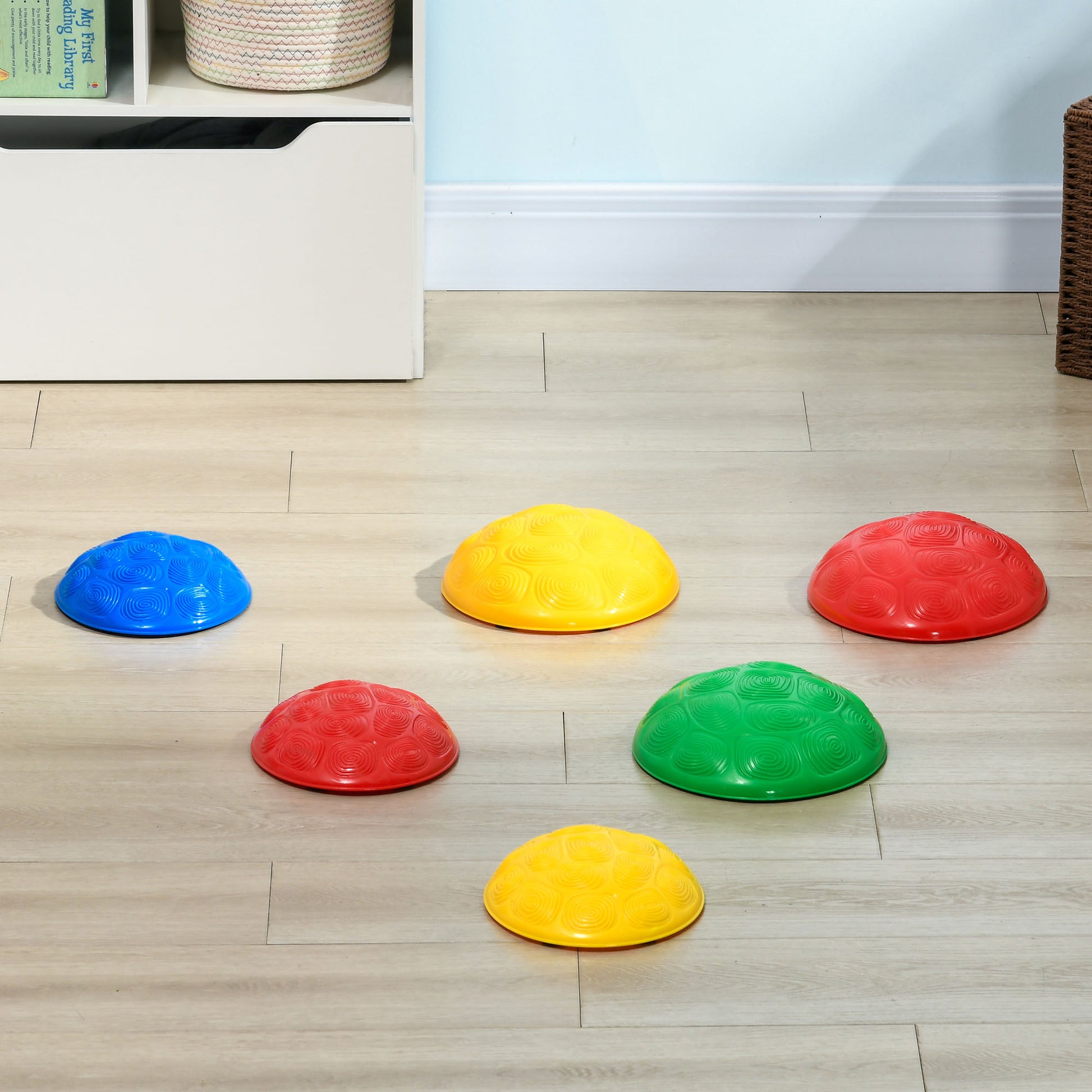 ZONEKIZ Balance Stones for Kids 3-8 Years Set of 6 Stackable Balance Blocks with Non-Slip Base for Balance Training and Coordination Multicolor