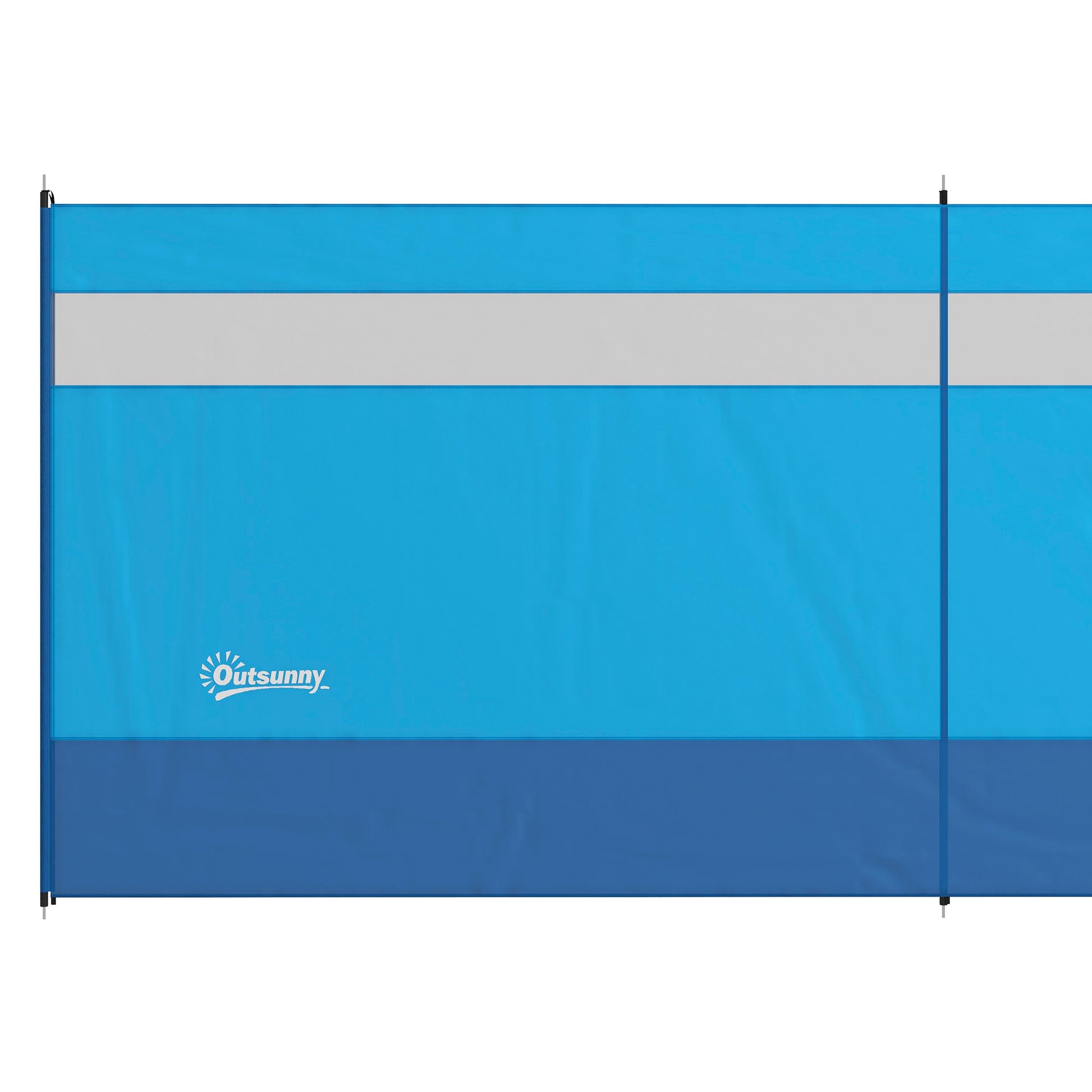 Foldable Windbreak Camping Privacy Screen with Light Window Poles Ropes Windshield Fence Beach Windshield Beach Protection for Camping Garden, Beach, Patio 725 x 140 cm Blue