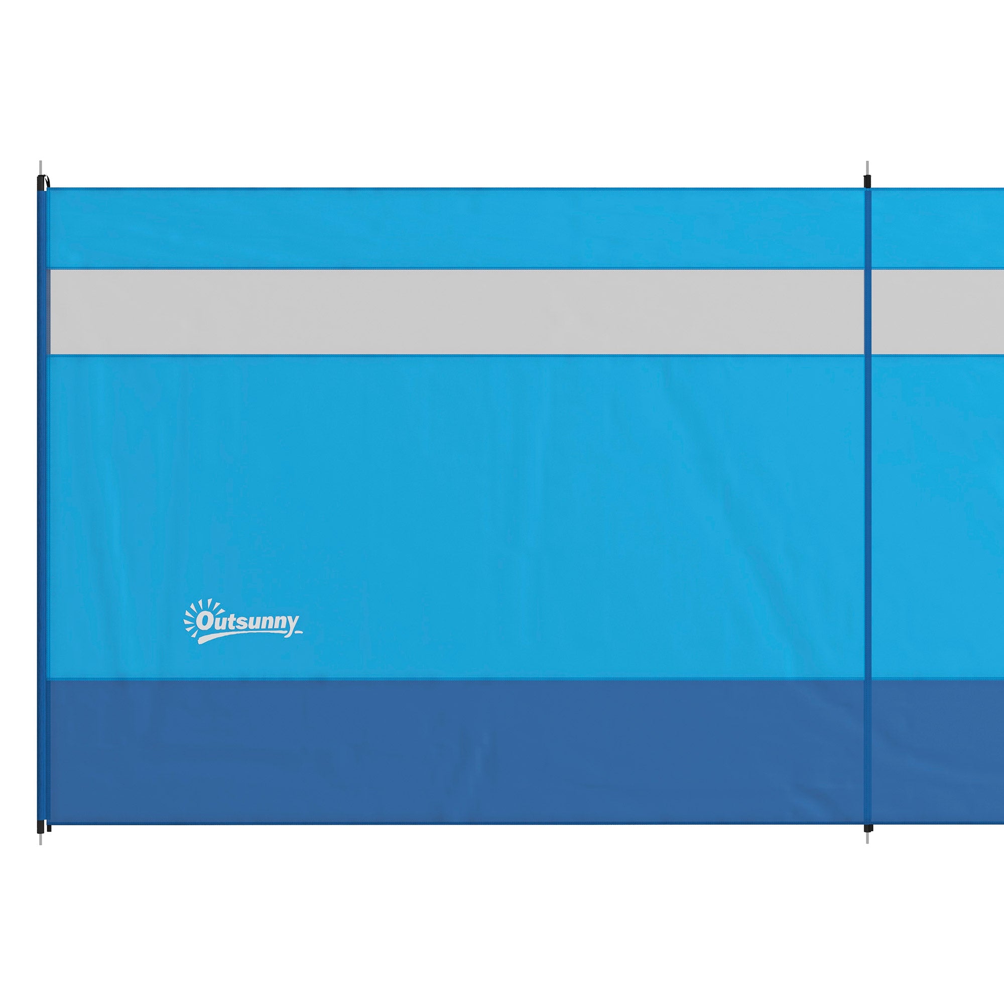 Foldable Windbreak Camping Privacy Screen with Light Window Poles Ropes Windshield Fence Beach Windshield Beach Protection for Camping Garden, Beach, Patio 725 x 140 cm Blue