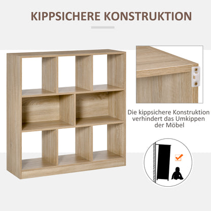 Bookshelf 3-Tier Storage Shelf Office Display Shelf for Home Office Living Room Oak 97.5 x 30 x 100 cm