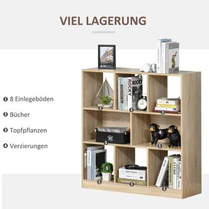 Bookshelf 3-Tier Storage Shelf Office Display Shelf for Home Office Living Room Oak 97.5 x 30 x 100 cm