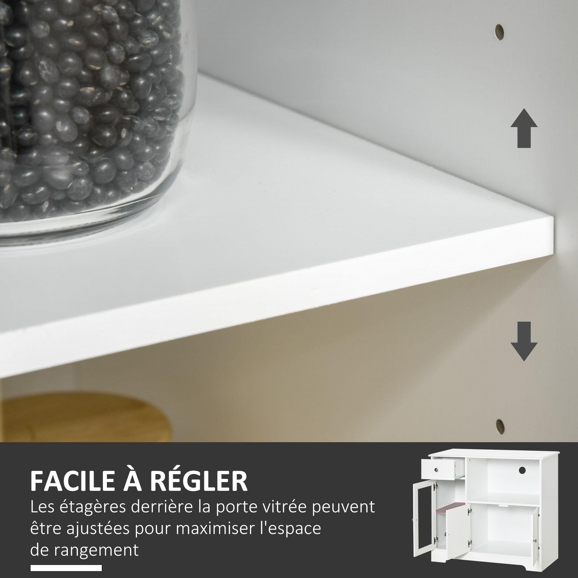 Microwave Cabinet, Kitchen Buffet, Storage Cabinet, for Kitchen, Dining Room 90 x 40 x 82 cm Tempered Glass and Wood, White