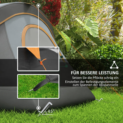 Camping Tent for 5-6 People Stable Waterproof Family Tent with Entrance Window Pack Bag, Tent with 3000mm Water Column Tunnel Tent for Camping Travel Garden, Light Gray