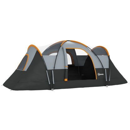 Camping Tent for 5-6 People Stable Waterproof Family Tent with Entrance Window Pack Bag, Tent with 3000mm Water Column Tunnel Tent for Camping Travel Garden, Light Gray