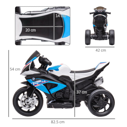 Kids Electric Motorcycle Children's Motorbike 6V Electric Vehicle Electric Tricycle Kids Vehicle with 3 Music Modes 2.5km/h Electric Motorcycle for Children from 18 Months PP Metal Blue 82.5 x 42 x 54 cm