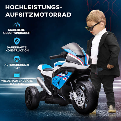 Kids Electric Motorcycle Children's Motorbike 6V Electric Vehicle Electric Tricycle Kids Vehicle with 3 Music Modes 2.5km/h Electric Motorcycle for Children from 18 Months PP Metal Blue 82.5 x 42 x 54 cm