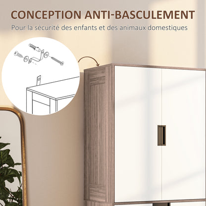 Modern Adult Bedroom Wardrobe Dressing Room with 3 Drawers and Hanging Rail, Dimensions 80W x 50D x 180H cm, Brown