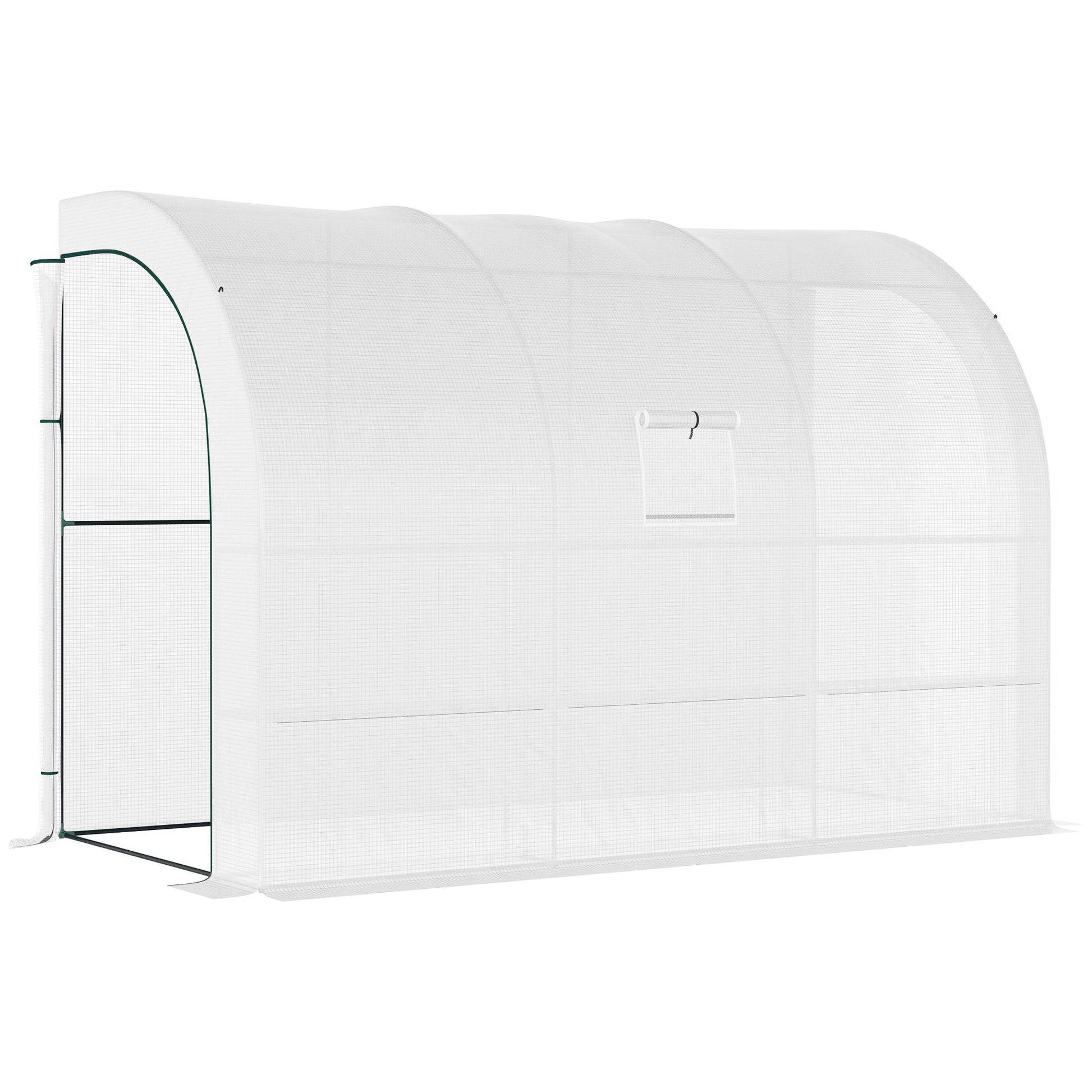 Greenhouse with Shelves Windows, Winterproof Foil Greenhouse made of Steel, Wall-mounted greenhouse for Balcony, Garden, Tomato house 300x150x213cm Tomato Greenhouse for Vegetables Flowers Plants White