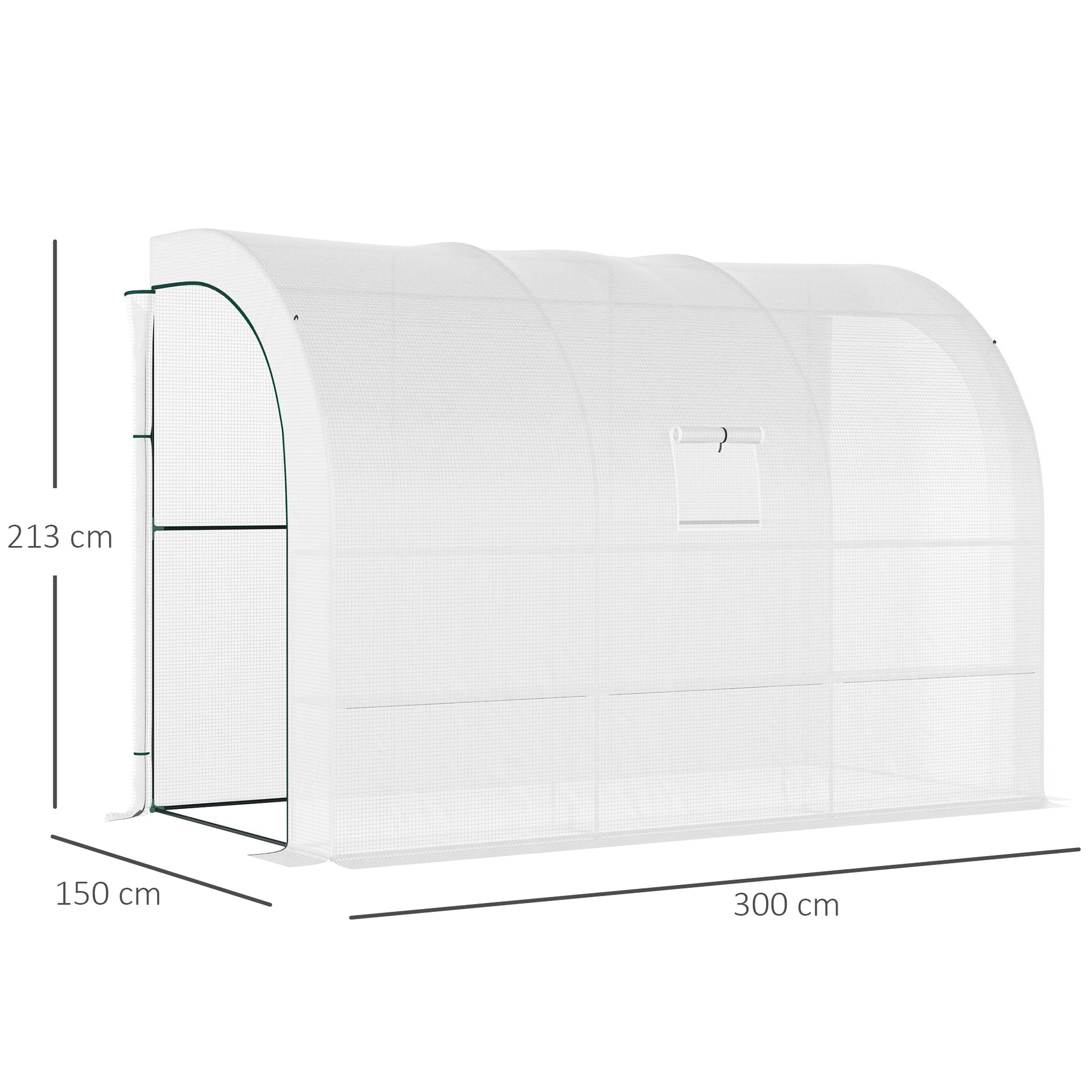Greenhouse with Shelves Windows, Winterproof Foil Greenhouse made of Steel, Wall-mounted greenhouse for Balcony, Garden, Tomato house 300x150x213cm Tomato Greenhouse for Vegetables Flowers Plants White