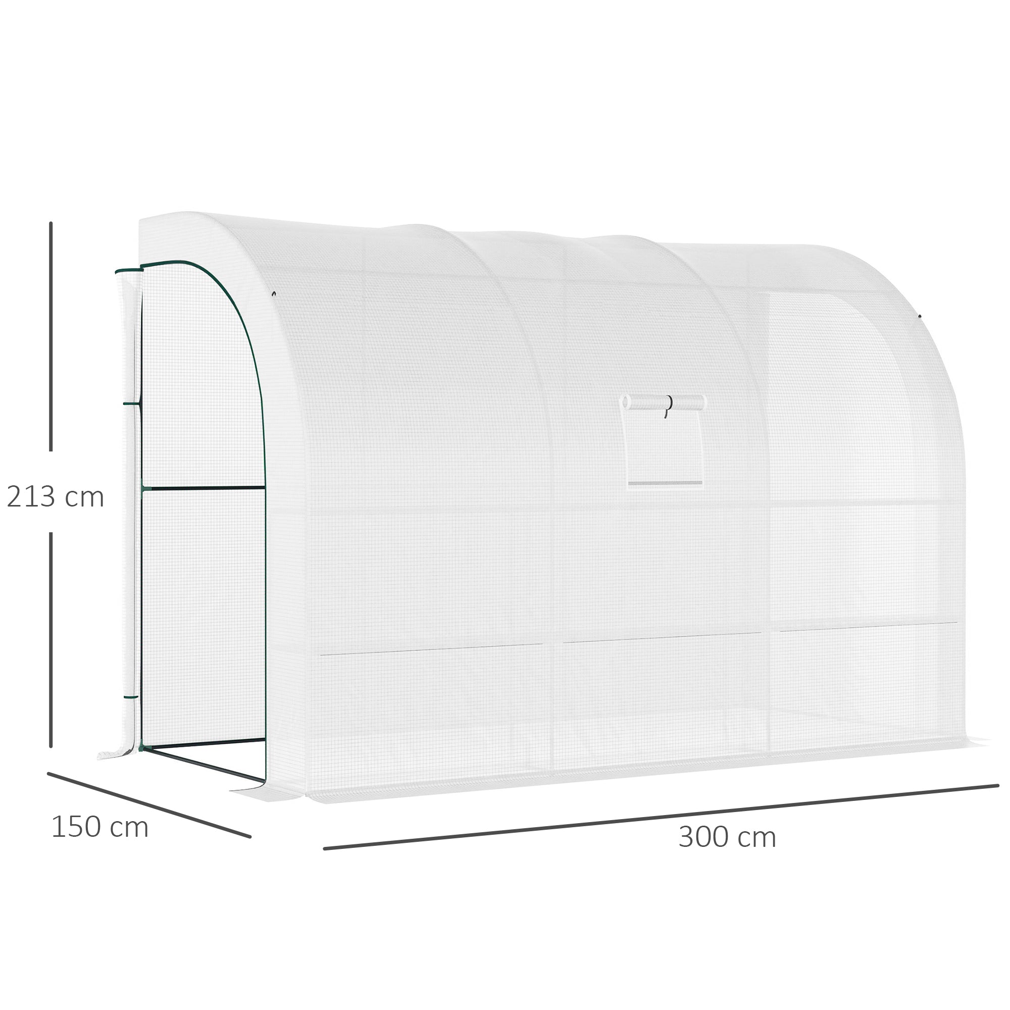 Greenhouse with Shelves Windows, Winterproof Foil Greenhouse made of Steel, Wall-mounted greenhouse for Balcony, Garden, Tomato house 300x150x213cm Tomato Greenhouse for Vegetables Flowers Plants White