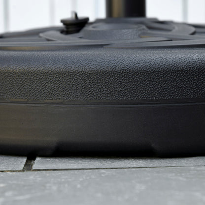 Parasol Stand Up to 35 kg Fillable Umbrella Stand, Round Parasol Holder, Umbrella Weight, Stand for Umbrella Ø38/48 mm, for Balcony, Terrace, Garden, Black