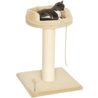 83cm Cat Tree with Sisal Posts, Platform, Sisal Rope, Cat Scratching Post for Medium Cats, Beige