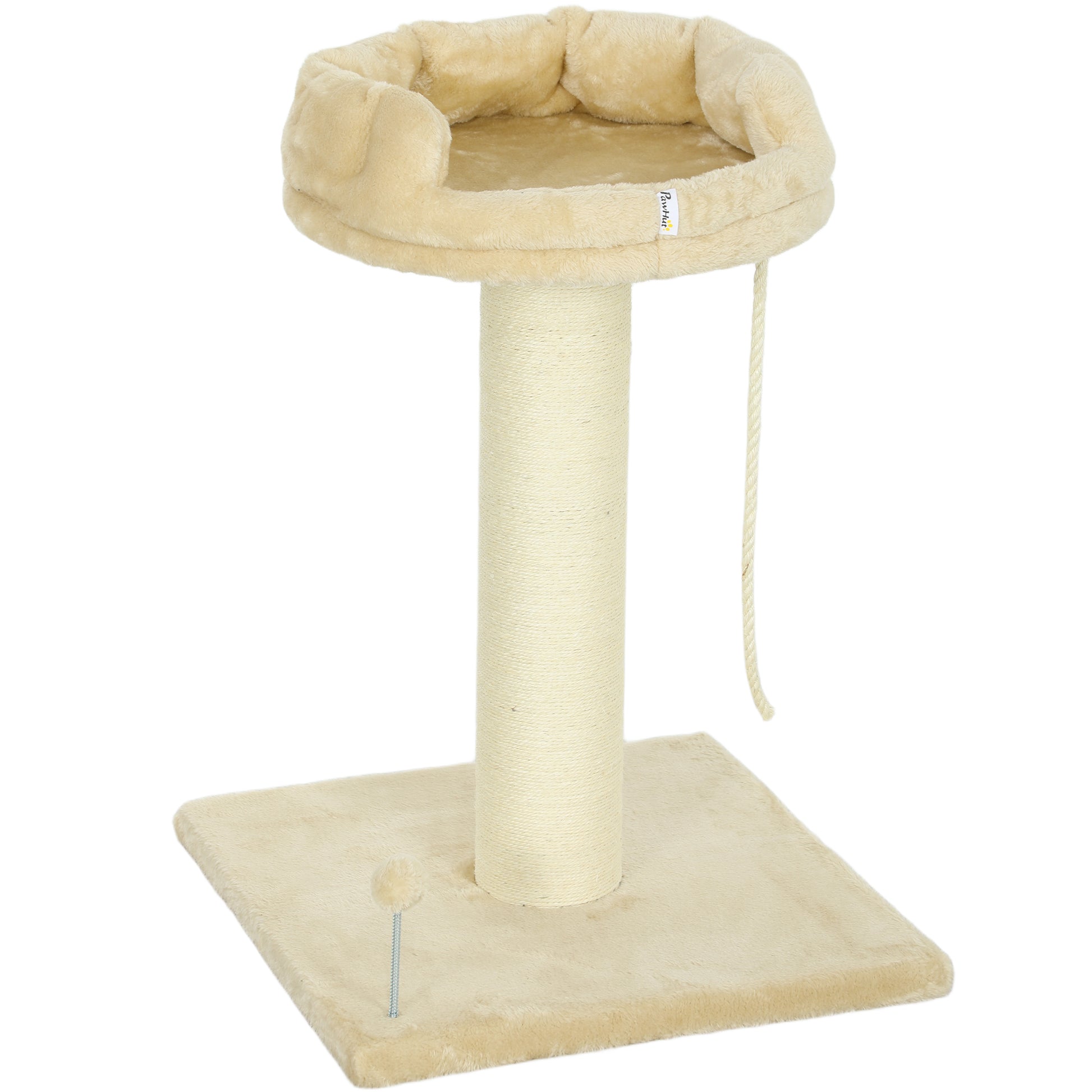 83cm Cat Tree with Sisal Posts, Platform, Sisal Rope, Cat Scratching Post for Medium Cats, Beige