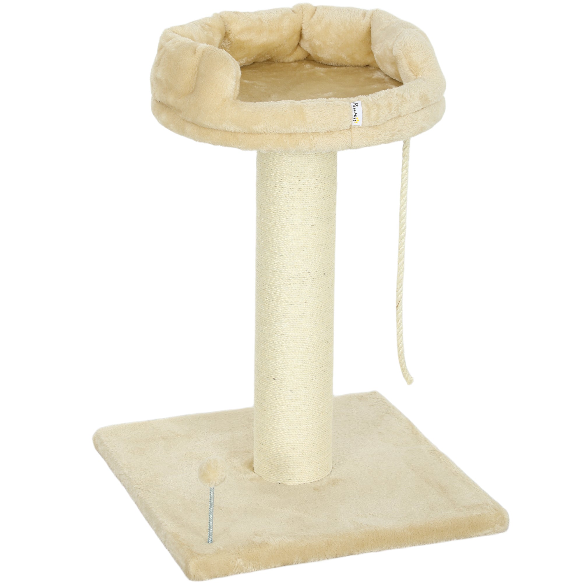 83cm Cat Tree with Sisal Posts, Platform, Sisal Rope, Cat Scratching Post for Medium Cats, Beige