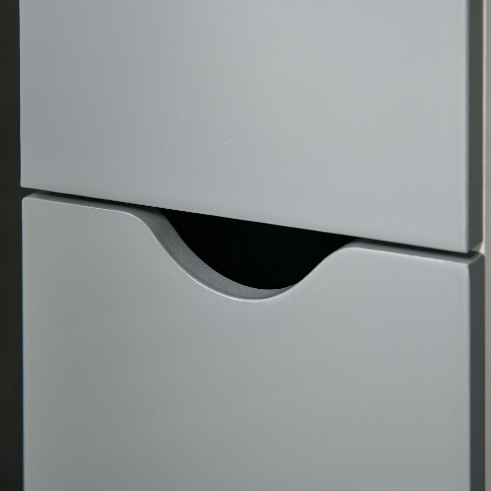 Bathroom Column Bathroom Cabinet with Doors and Open Shelves Modern Style 15.2x29.8x118 cm White and Gray