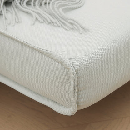 Single Sofa Bed Sleeper Sofa Futon Adjustable Backrest Recliner Nordic Scandinavian 25D Foam Home Linen Fabric Pine Wood Cream White 94 x 78 x 80 cm