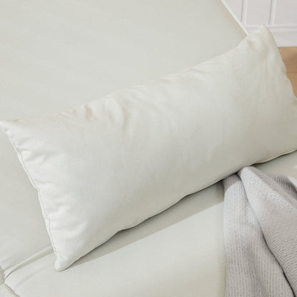 Single Sofa Bed Sleeper Sofa Futon Adjustable Backrest Recliner Nordic Scandinavian 25D Foam Home Linen Fabric Pine Wood Cream White 94 x 78 x 80 cm