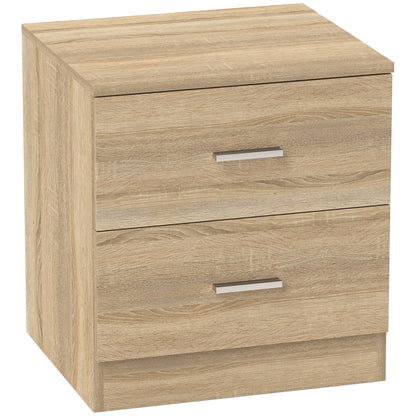 Modern Nightstand Bedside Table with 2 Drawers Side Table for Living Room Bedroom Load 30 kg 45x39.5x49 cm Natural