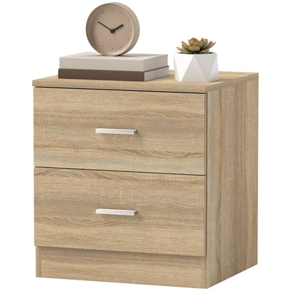 Modern Nightstand Bedside Table with 2 Drawers Side Table for Living Room Bedroom Load 30 kg 45x39.5x49 cm Natural