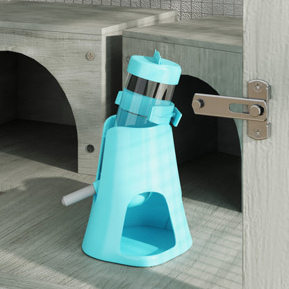 Hamster Cage Made of Wood, 65 x 45 x 109 cm Rodent Cage with Houses, Seesaw, Platform, Feeding Bowls, 4-Story Small Animal Cage with Lock, Ramps, Wheels, for Dwarf Hamsters Gray