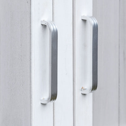 3-Tier Wooden Garden Tool Shed with Bitumen Roof and Hooks, 77x58x175 cm, Grey