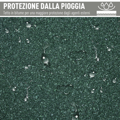 3-Tier Wooden Garden Tool Shed with Bitumen Roof and Hooks, 77x58x175 cm, Grey