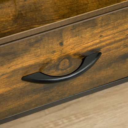 Fabric Drawer Organizer Dresser with Foldable Drawer Open Shelf and Steel Frame Industrial Style for Living Room Entryway Bedroom 45x40x50.5 cm Rustic Brown