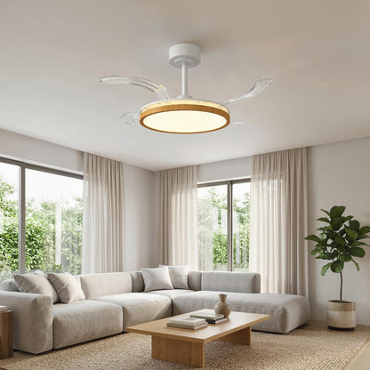 LED Ceiling Fan with Light, 80W, Reversible DC Motor, Quiet Ceiling Fan Lamp, Remote Control, 6 Speeds, 3 Color Temps, Timer, for Living Room, Ø95 cm (37.4 in), Natural
