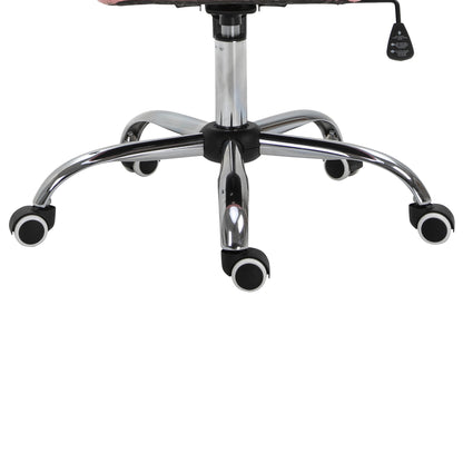 Office Chair, Ergonomic Desk Chair with Armrest, Padded Backrest, Height Adjustable Computer Chair with Faux Leather, Swivel Chair for Home Office, Pink