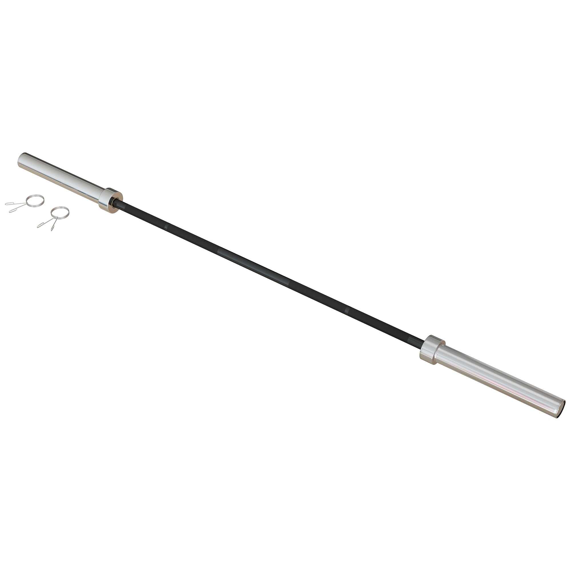 SPORTNOW 180 cm Steel Weight Bar Ø50 mm 15 kg with 2 Collars Load 200 kg Olympic Bar for Ø5 cm Discs Gym Home Training Black