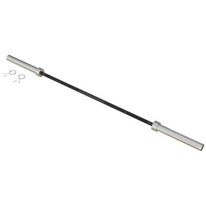 SPORTNOW 180 cm Steel Weight Bar Ø50 mm 15 kg with 2 Collars Load 200 kg Olympic Bar for Ø5 cm Discs Gym Home Training Black