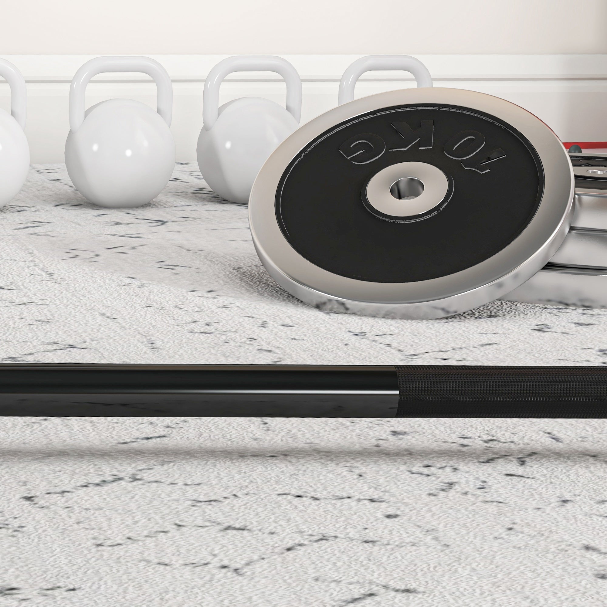 SPORTNOW 180 cm Steel Weight Bar Ø50 mm 15 kg with 2 Collars Load 200 kg Olympic Bar for Ø5 cm Discs Gym Home Training Black