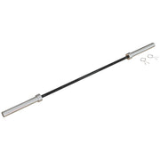SPORTNOW 180 cm Steel Weight Bar Ø50 mm 15 kg with 2 Collars Load 200 kg Olympic Bar for Ø5 cm Discs Gym Home Training Black