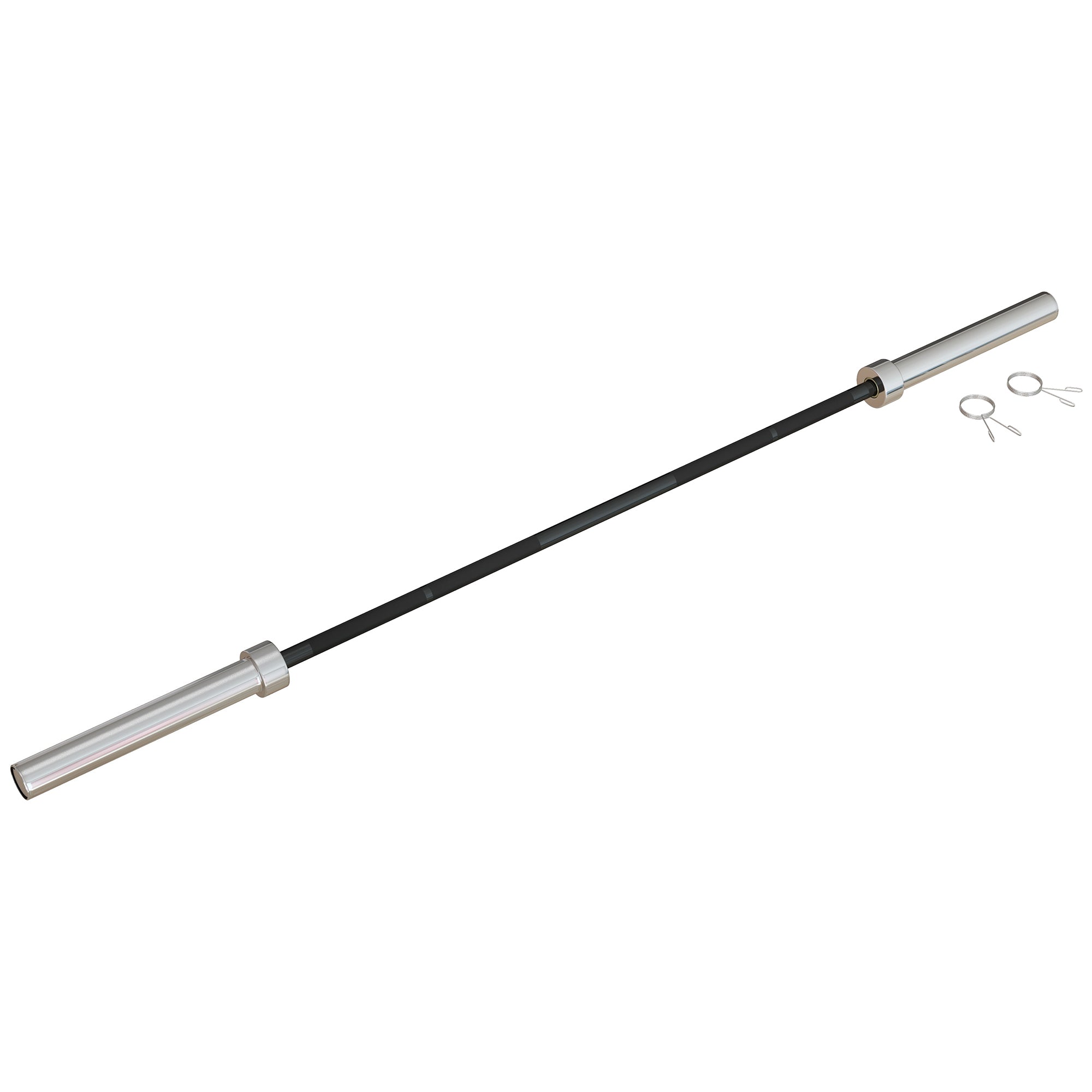 SPORTNOW 180 cm Steel Weight Bar Ø50 mm 15 kg with 2 Collars Load 200 kg Olympic Bar for Ø5 cm Discs Gym Home Training Black