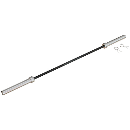 SPORTNOW 180 cm Steel Weight Bar Ø50 mm 15 kg with 2 Collars Load 200 kg Olympic Bar for Ø5 cm Discs Gym Home Training Black